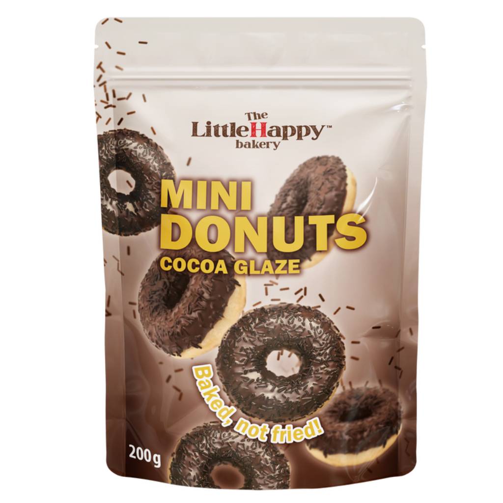 The Little Happy Mini Donuts Cocoa Glaze 200gr | Greek Deli Goods - Premium Snacks and Foods