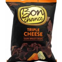 Bon Chance Triple Cheese Chips Από Mαύρο Ψωμί Με Γεύση 3 Τυριά 120g