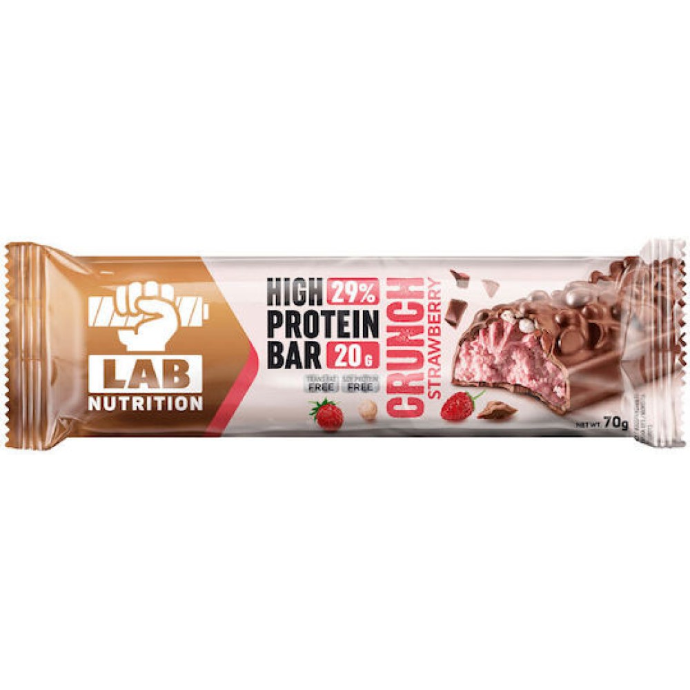 LAB NUTRITION High Protein Bar 29% Crunch Strawberry Cream 70g